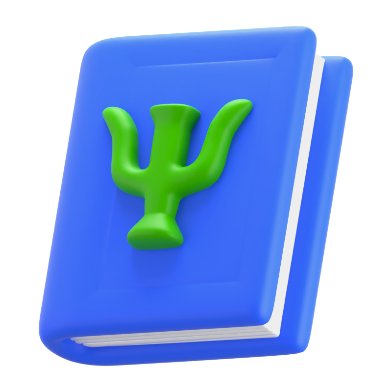 Psychologie Buch 3D Icon 3D Graphic