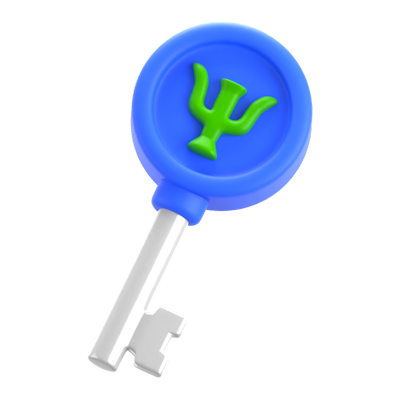 Psychology Key 3D Icon 3D Graphic