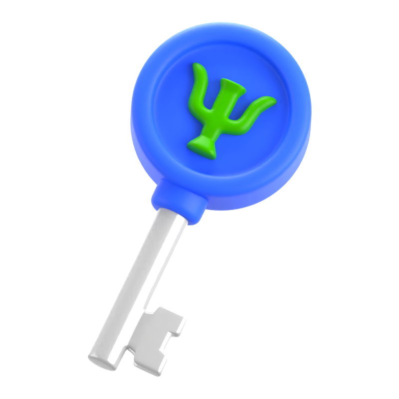 Psychology Key 3D Icon 3D Graphic