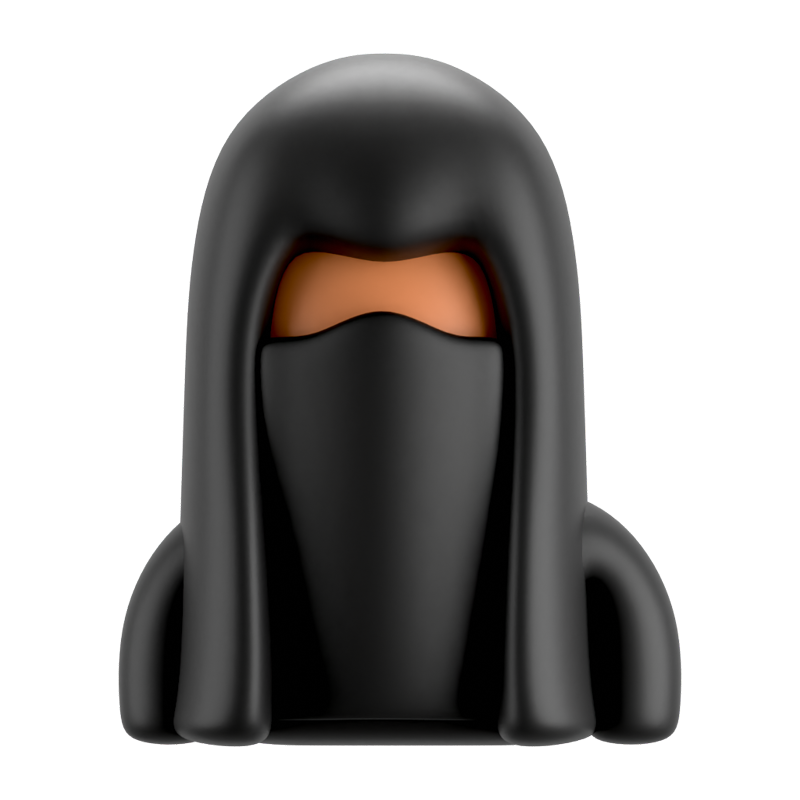 Muslimische Frau Niqab 3D Icon