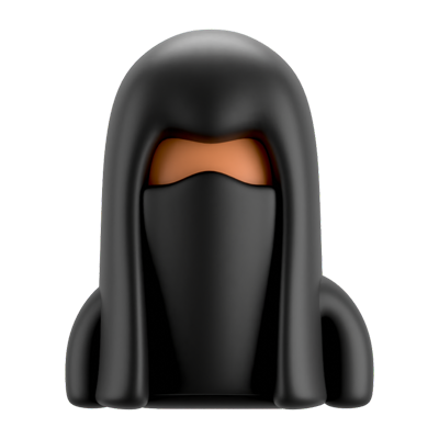 ícone 3d de mulher muçulmana com niqab 3D Graphic