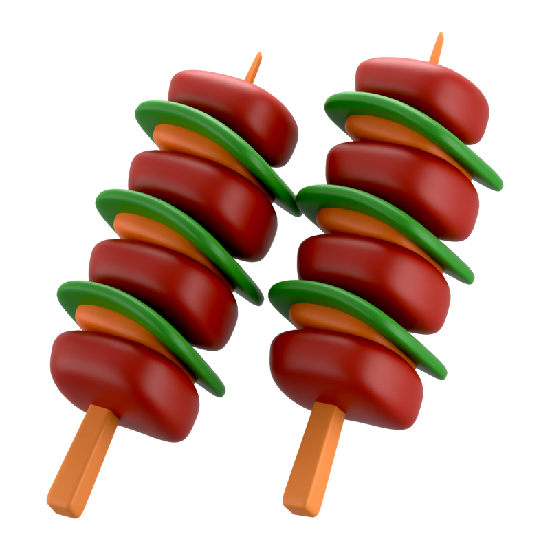 Satay Icono 3D 3D Graphic