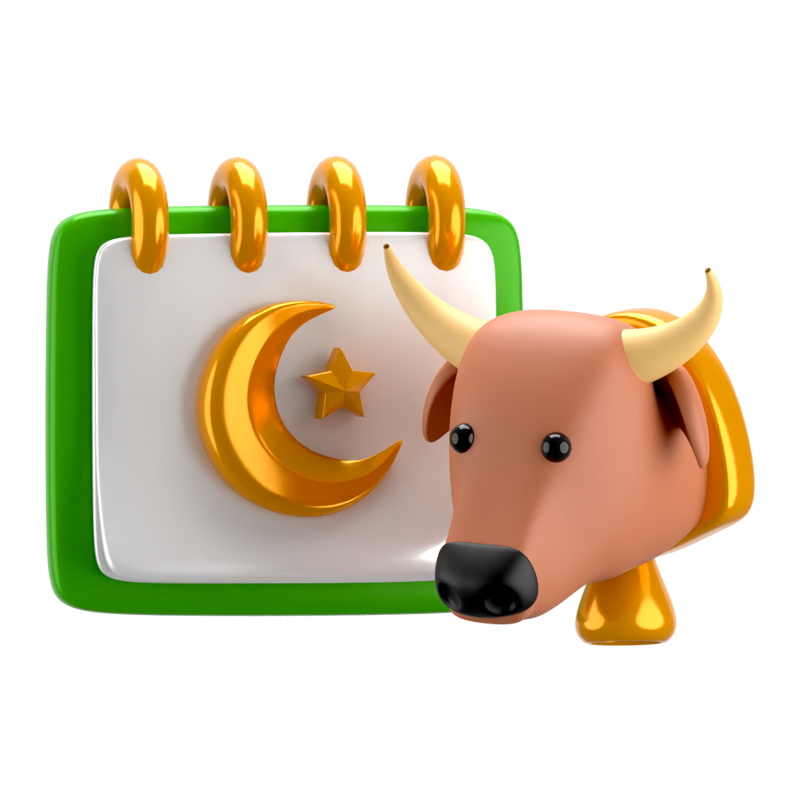 Qurban Cow Calendar 3D Icon 3D Graphic