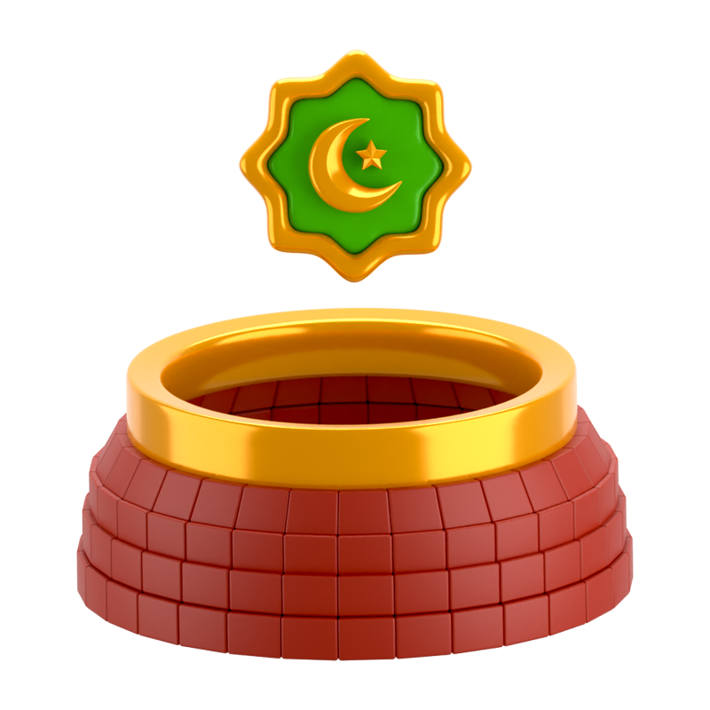 Muslim Zam Water Well 3D Icon 3D Graphic