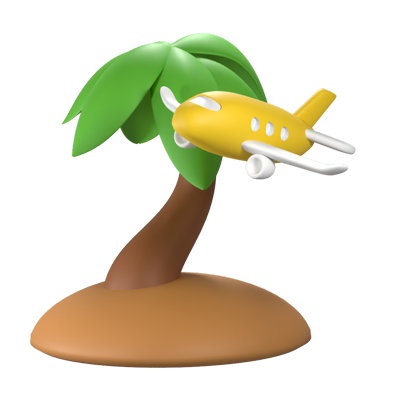 Tropical Flight 3D Icon 3D Graphic