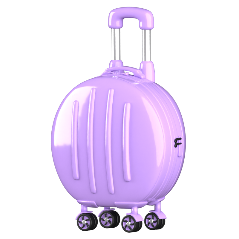 Round Luggage 3D Icon