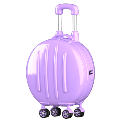 Round Luggage 3D Icon 3D Graphic