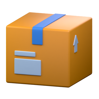 Icono 3D de caja de paquete 3D Graphic