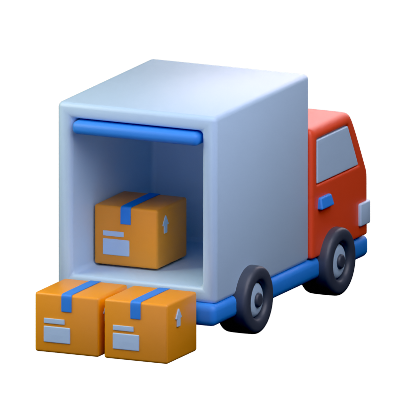 Truck Loading 3D Icon 3D Graphic