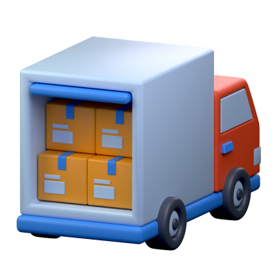 Truck Full Load 3D Icon 3D Graphic