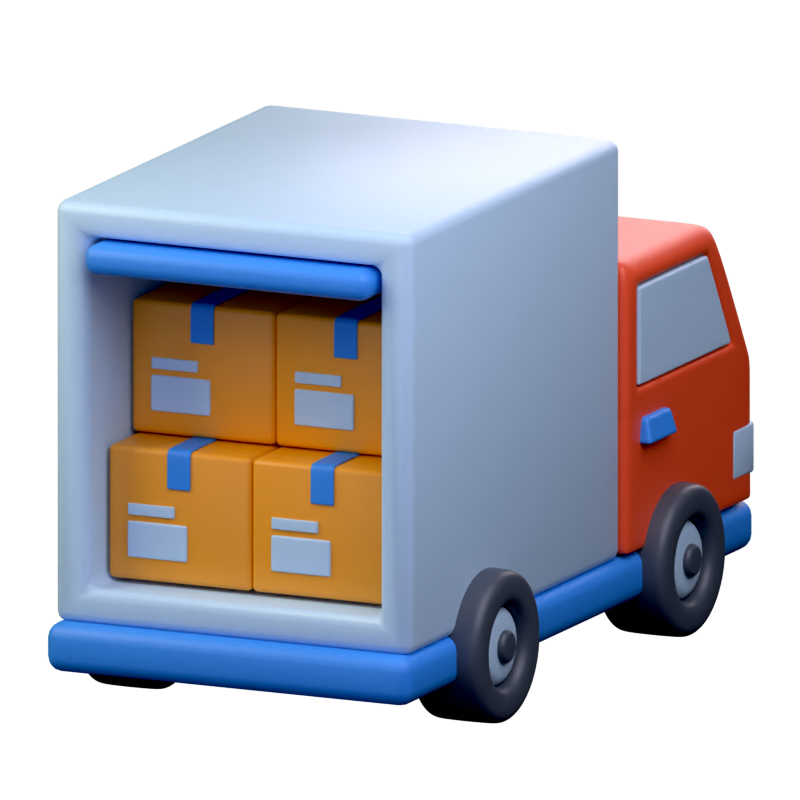 Truck Full Load 3D Icon 3D Graphic