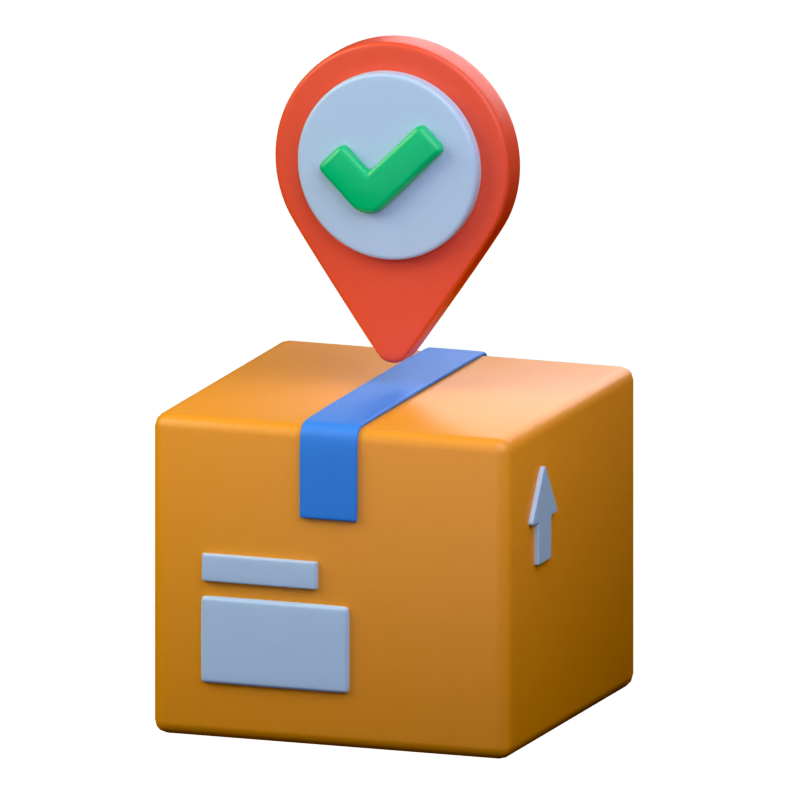 Package Location Done 3D Icon 3D Graphic