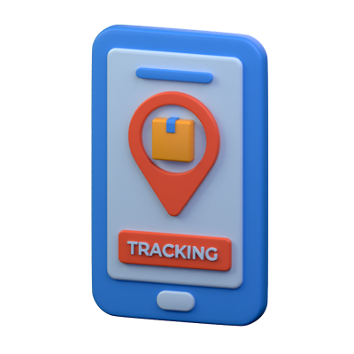 Mobile Shipment Tracking 3D Icon 3D Graphic