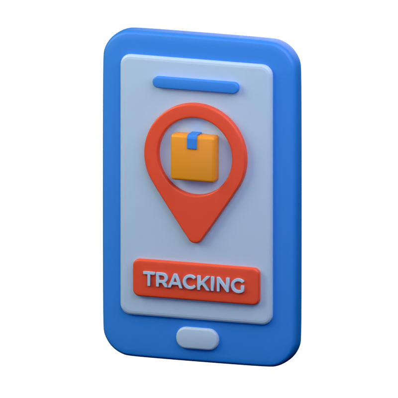 Mobile Shipment Tracking 3D Icon