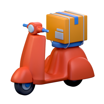 Scooter Delivery 3D Icon 3D Graphic