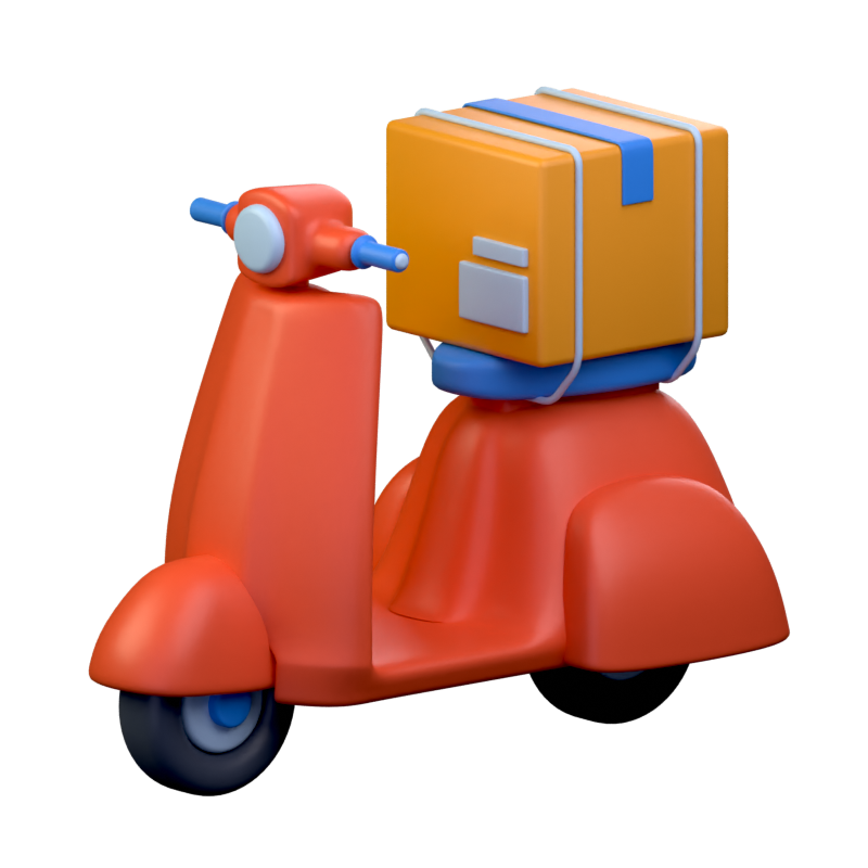 Scooter Delivery 3D Icon 3D Graphic