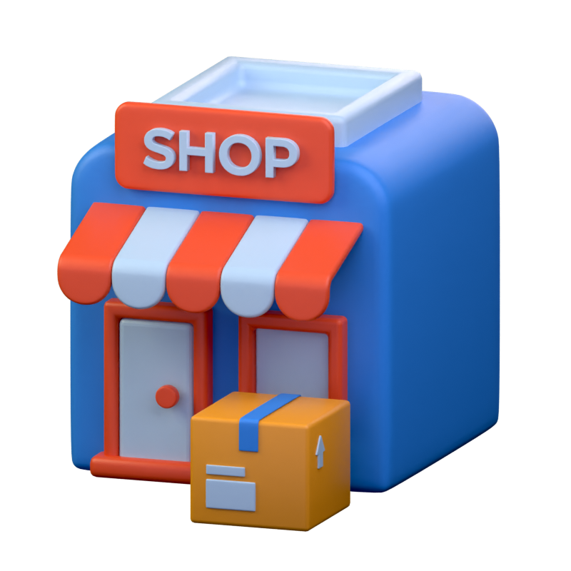 Offline Store Package 3D Icon