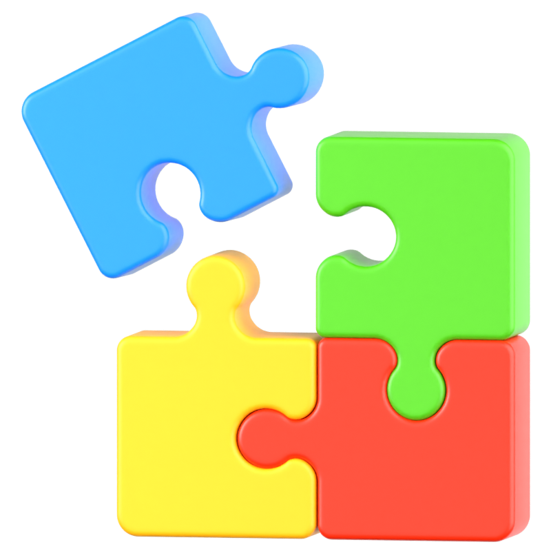 Jigsaw Puzzle Toy 3D Icon 3D Graphic