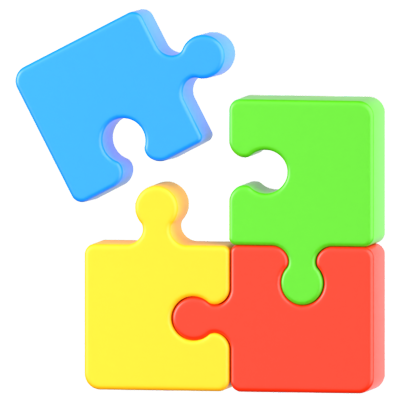 Jigsaw Puzzle Toy 3D Icon 3D Graphic