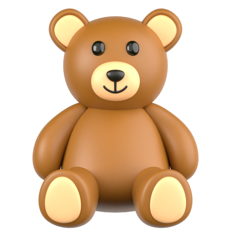 Teddy Bear Toy 3D Icon