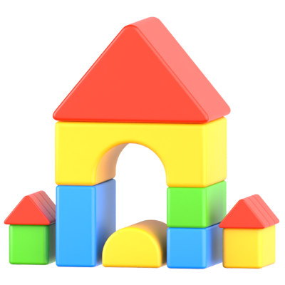 Building Blocks Toy 3D Icon 3D Graphic