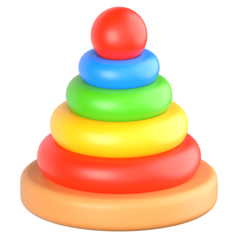 Stacking Ring Toy 3D Icon 3D Graphic