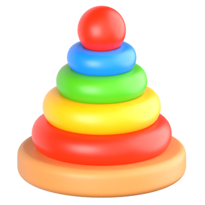 Stacking Ring Toy 3D Icon 3D Graphic