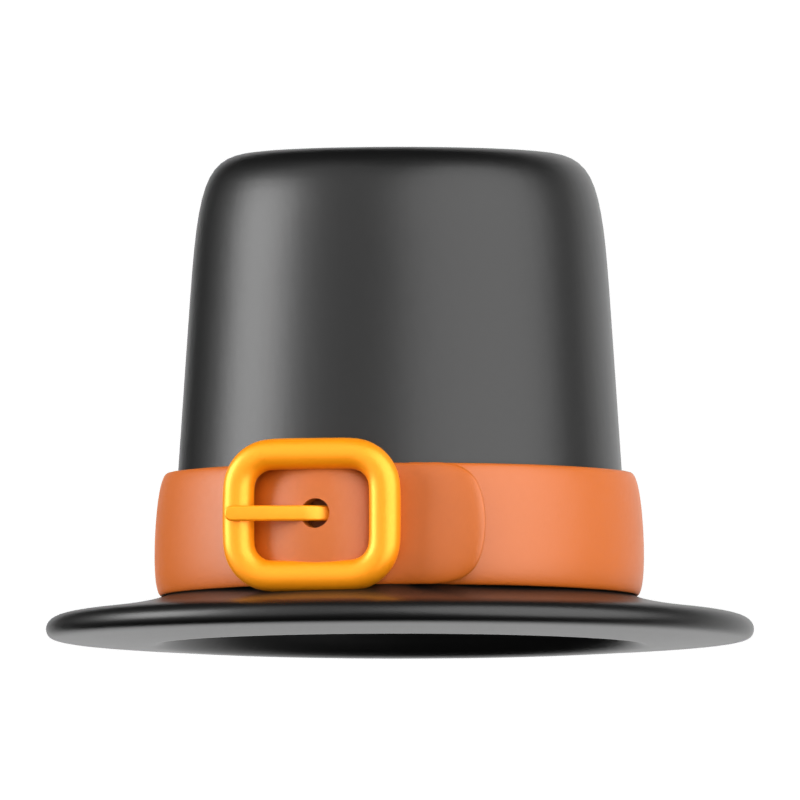 Pilgrim Hat 3D Icon