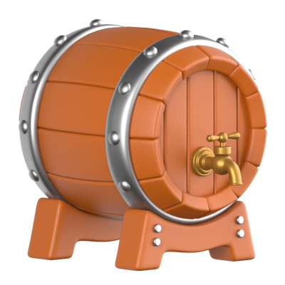 Beer Drum 3D Icon 3D Graphic