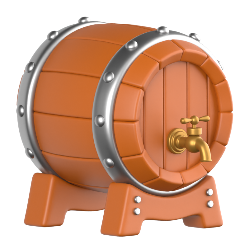 Beer Drum 3D Icon 3D Graphic