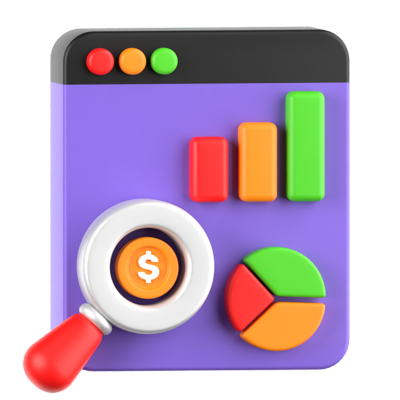 Market Research 3D Icon 3D Graphic