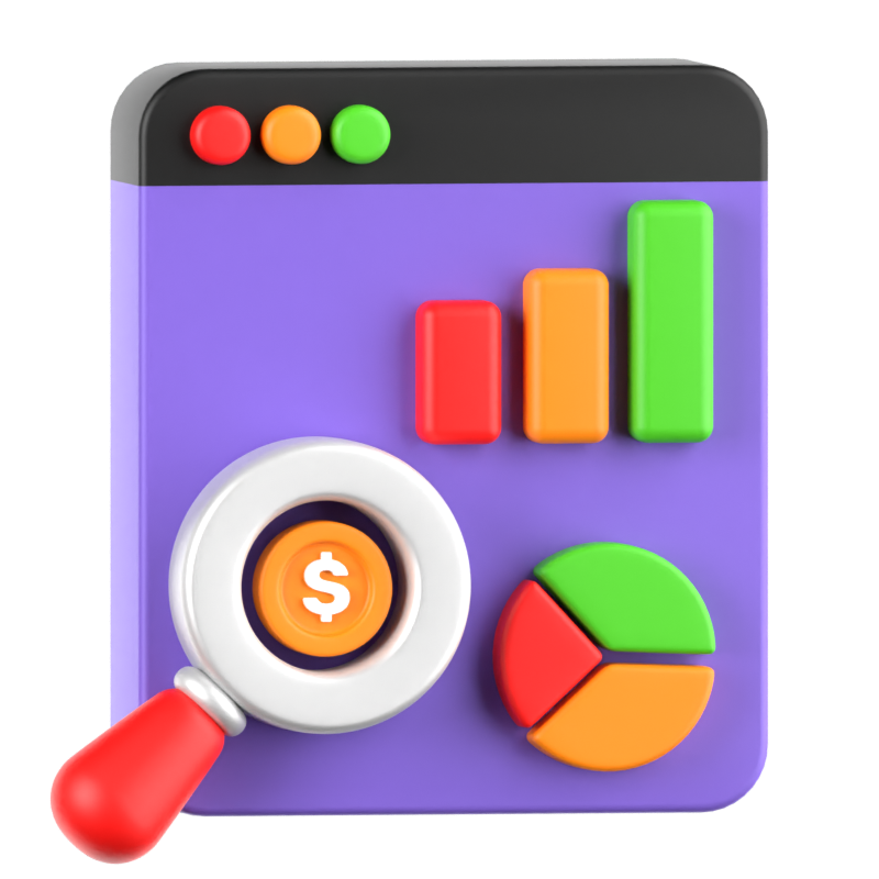 Market Research 3D Icon 3D Graphic