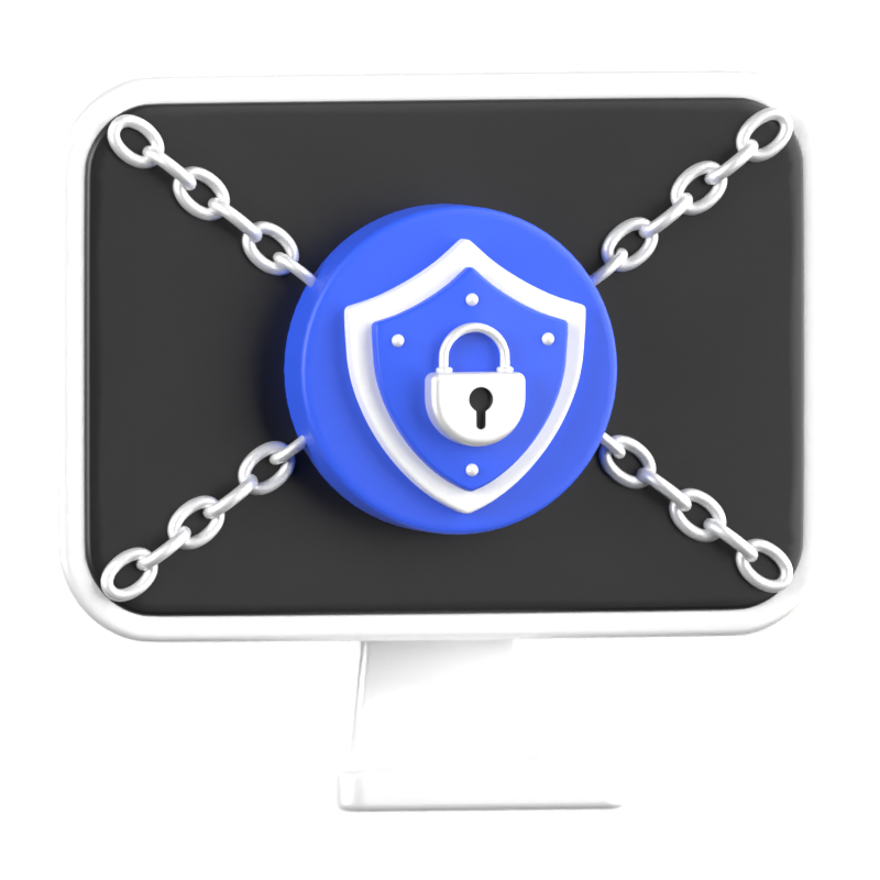 Icono 3D de seguridad web