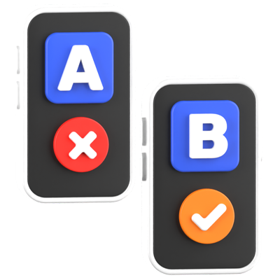 AB Testing 3D-Symbol 3D Graphic