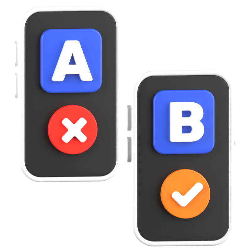 AB Testing 3D-Symbol