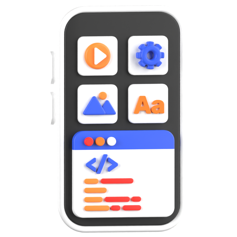 Mobile App Programmierung 3D Icon