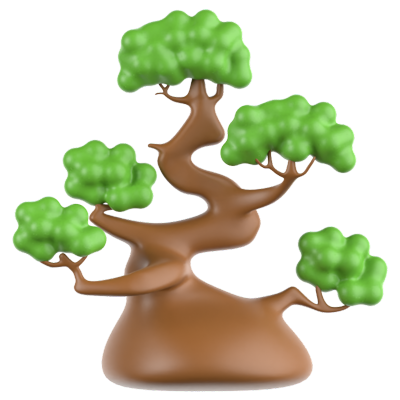 Bonsai Tree 3D Icon 3D Graphic