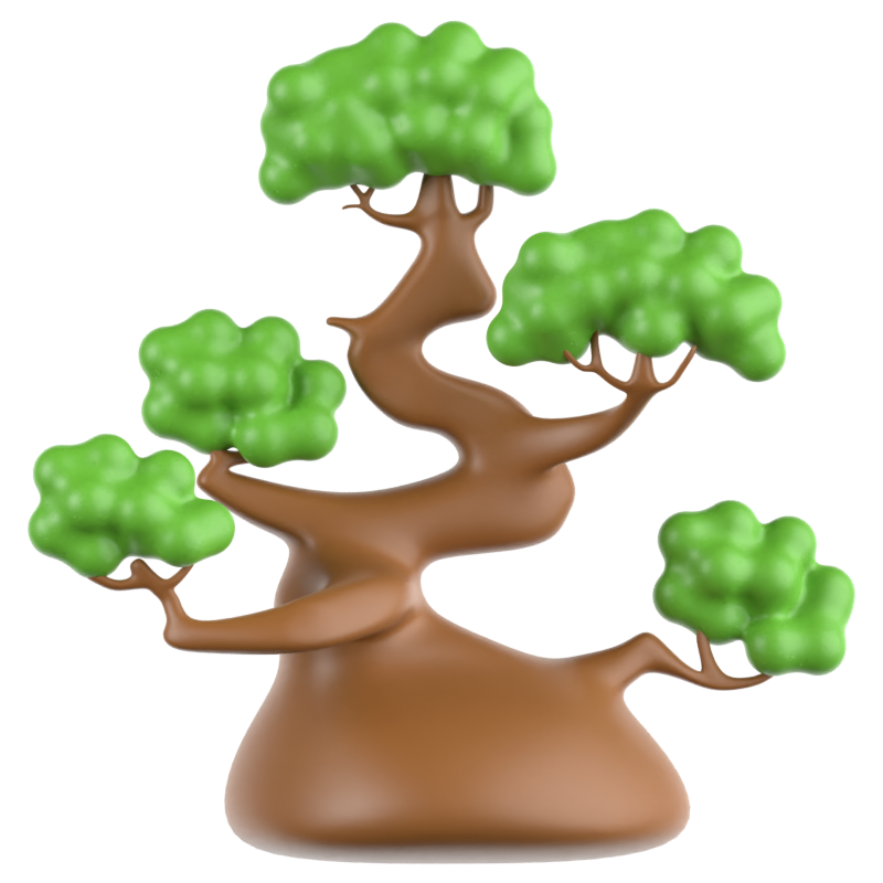 Bonsai-Baum 3D-Symbol 3D Graphic