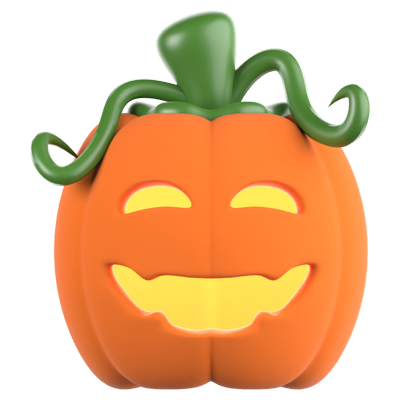 Happy Pumpkin 3D Icon 3D Graphic