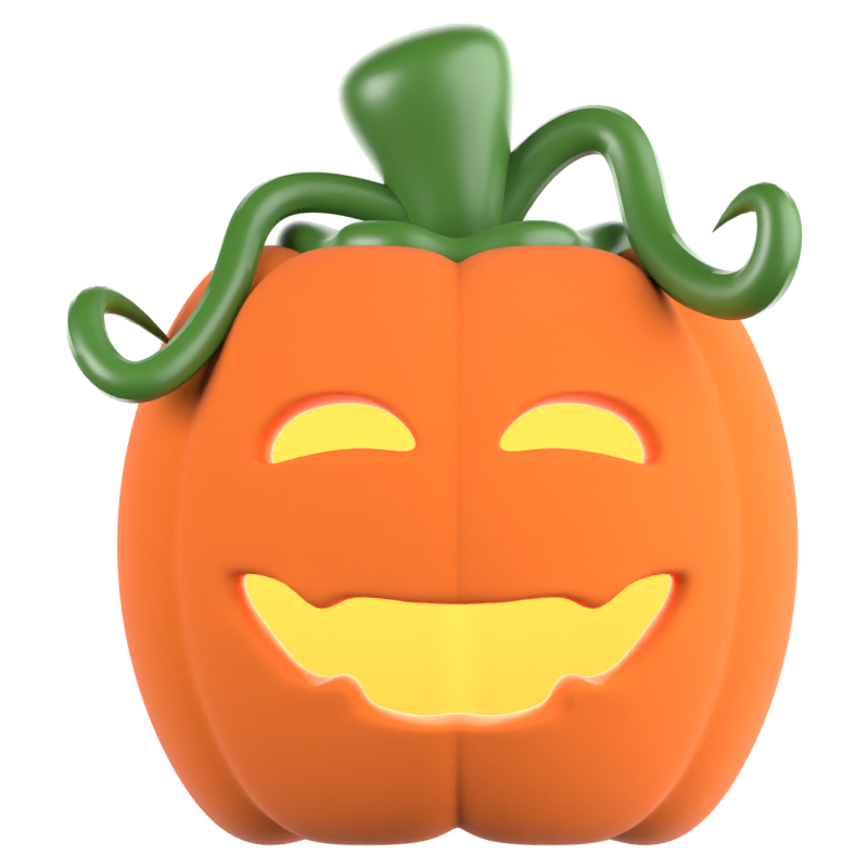 Happy Pumpkin 3D Icon 3D Graphic