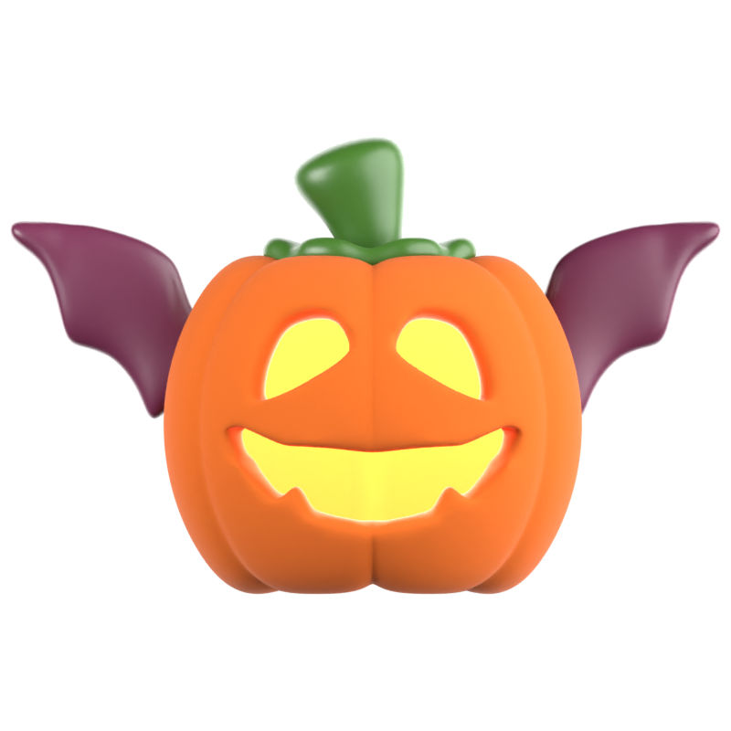 Bat Pumpkin 3D Icon 3D Graphic