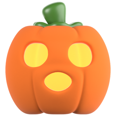 Confused Pumpkin 3D Icon 3D Graphic