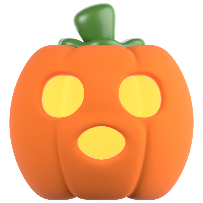 Confused Pumpkin 3D Icon 3D Graphic