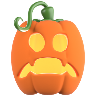 Frightened Pumpkin 3D Icon 3D Graphic