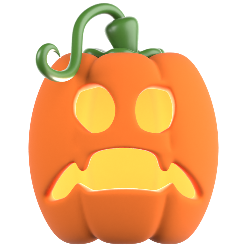 Frightened Pumpkin 3D Icon