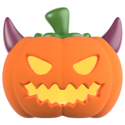 Demon Pumpkin 3D Icon 3D Graphic