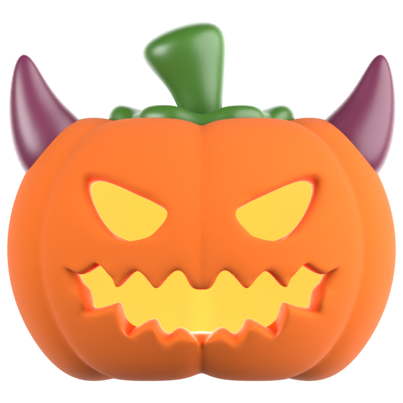 Demon Pumpkin 3D Icon 3D Graphic