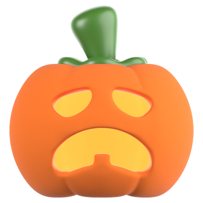 Sad Pumpkin 3D Icon 3D Graphic