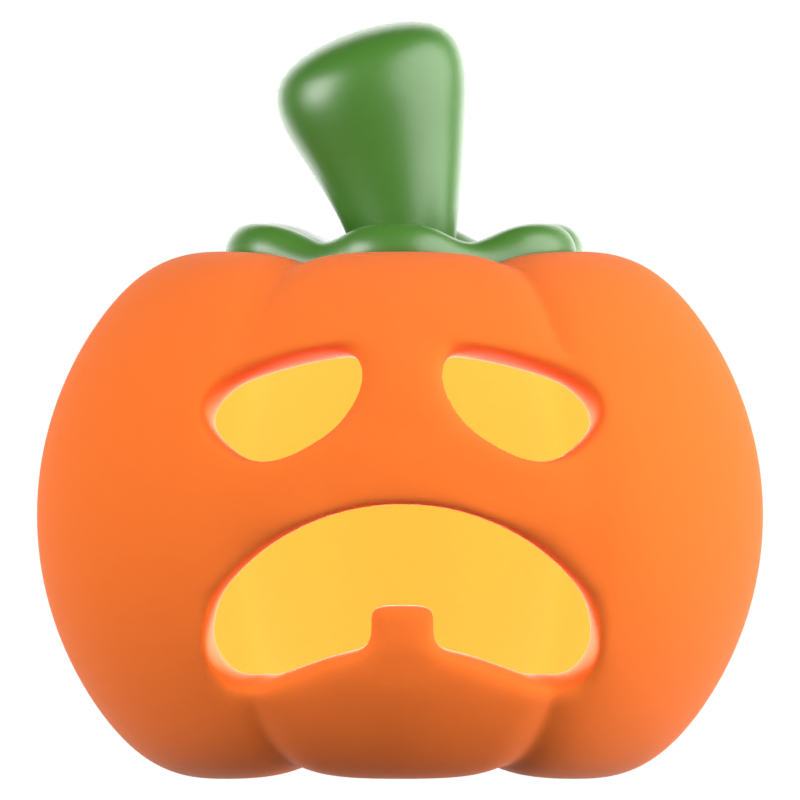 Sad Pumpkin 3D Icon 3D Graphic