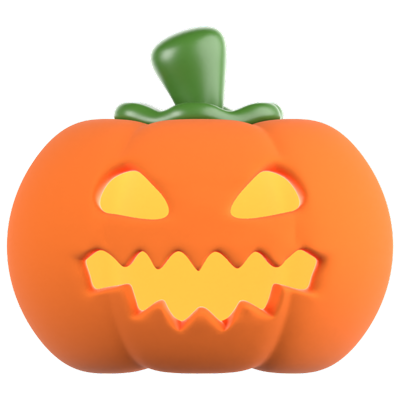 Scary Pumpkin 3D Icon 3D Graphic